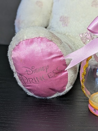 DISNEY PRINCESS GLASS GLOBE ORNAMENT & BAB DISNEY PRINCESS BEAR CROWN PRINT - Picture 7 of 13
