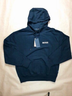 HUGO BOSS Herren Hoodie Pullover Sweatshirt Hoody Gr. S Oversize Fit Schwarz NEU
