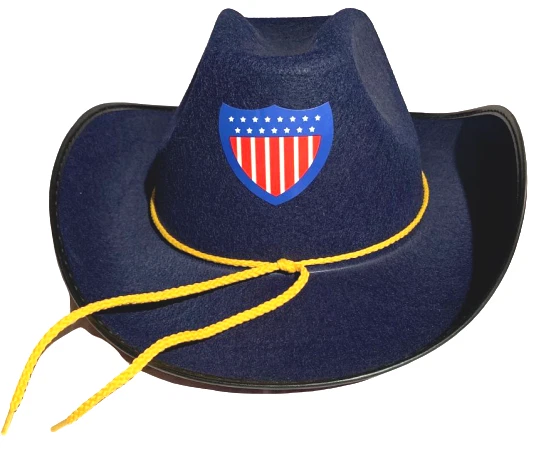 USA UNION OFFICER HAT Civil War North Military Blue Cowboy Adult Cavalry Army - Image 4 of 4