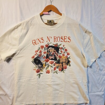 Guns N' Roses 1993 Skin and Bones Tour Reprint T Shirt Sz Large Winterland 