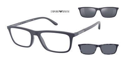 Montatura occhiali da vista uomo Emporio Armani montature con clip on per  sole | eBay