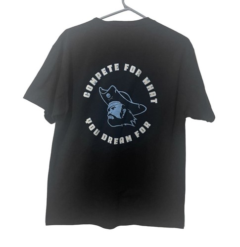 Jerzees Shirt Herren Large schwarz Riverside Pirat sportlich leicht Freizeit T-Shirt