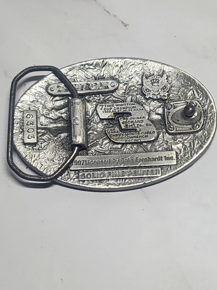 1997 Dale Earnhardt The Intimidator 7 veces Winston Cup Champ peltre cinturón hebilla Foto 3 de 4