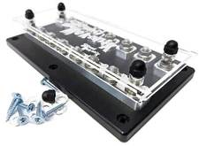 Heavy Duty (8 Spot) Linked ANL Fuse Holder -Unbreakable HDPE Base- Made in USA