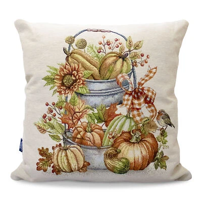 Coussin Décoratif Citrouille En Tapisserie Automnale Halloween 45x45cm 6949 - Photo 1/4