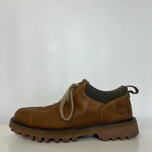 Timberland 87097 stivali bassi stringati marroni in vera pelle da uomo taglia US 9 5 M