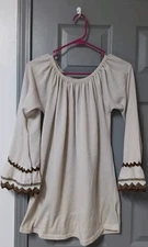 Win Win Women's Tops Double Lace Sleeve Tunic Size S-M Beige