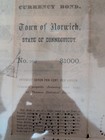 $1000 bond issued Town of Norwich, Conn. 4 Signatures 1875 1905 Thames Bank — photo 3