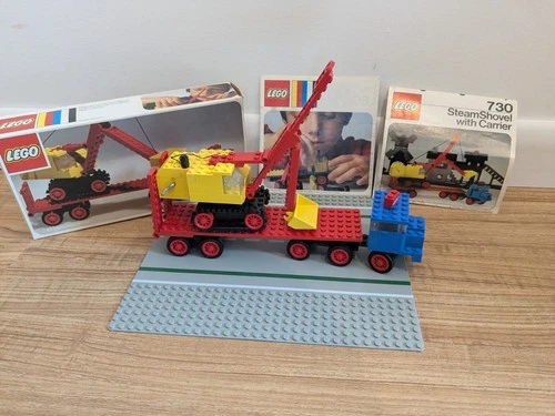 1973 Legoland Constructions 730-1 Steam Shovel with Carrier 100% Complete w/Box