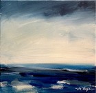 Mary Myers Original Abstract Expressionism 10x10 Moody Seascape Signed — photo 2