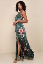 Lulus Still The One Emerald Green Women’s Maxi Dress XS NWT