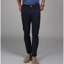 NWT Collars  Co. Men's CEO Chino Five Pocket Cotton Stretch Pants Navy 32x32