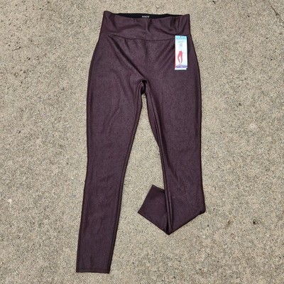 Spanx Leggings Women XL Red Hot Assets Maroon Wine Pull On Pant Slimming Red Hot