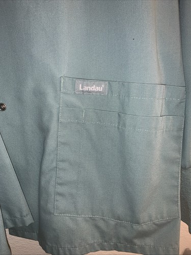 Landau Scrub Jacket Lab Coat Large Green - Picture 3 of 3