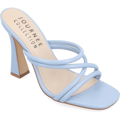 Journee Collection Womens Louisse Faux Leather Slip On Heels Shoes BHFO 0261