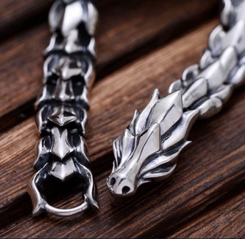 Pulsera dragón plata de ley Foto 2 de 4