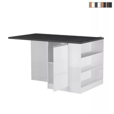 Îlot central avec table pour cuisine moderne 2 portes 160x90x90cm Grover