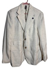 NWT PJ Paul Jones Men's Medium Cream Linen Cotton Blazer Sport Coat Jacket 2 Btn