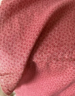 Antique 19th Century 1800s Double Pink Calico Cotton Fabric ~ Dolls Quilts