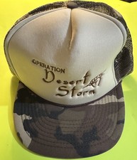 Army Operation Desert Storm Foam SnapBack Mesh Camo Rope Hat Vintage