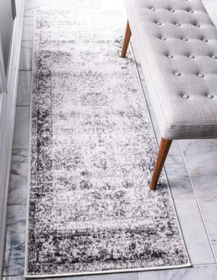 Unique Loom Sofia Collection Area Rug - Casino (2' x 13' 1'' Runner, Gray/ Bei...