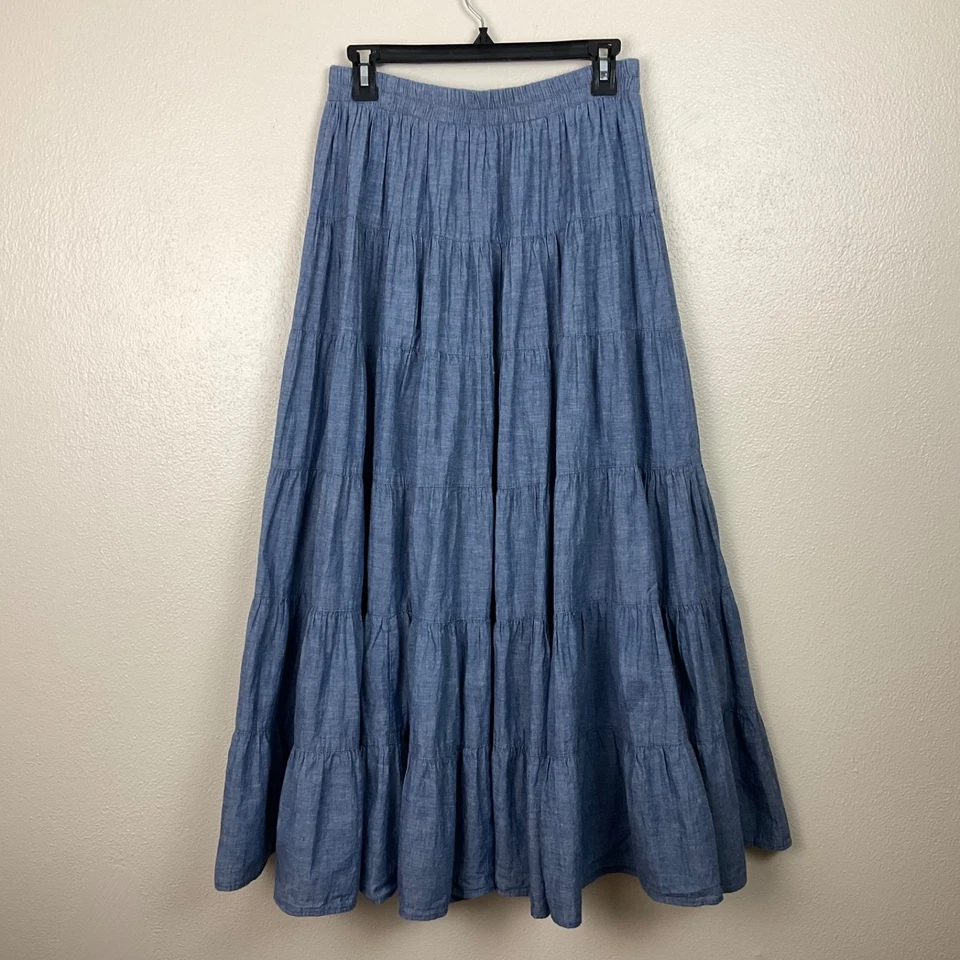 Falda De Colección On The Verge Cambray 6 Niveles Círculo Escoba Pradera Rodeo EE. UU. Talla L Foto 3 de 4