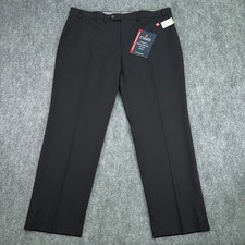 Chaps Dress Pants Mens 41x30 Black Performance Series Wool Blend Stretch