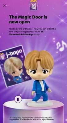 McDonald's Tinytan x BTS 2025 Happy Meal Toy J-hope #4 Throwback