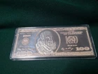2009 $100 Benjamin FRANKLIN SILVER PROOF BAR WASHINGTON MINT 4 TROY OUNCE  .999