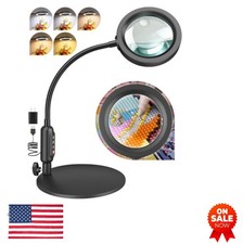 Magnifying Glass with Light 30X 10X LED 5 Color Modes Dimmable Hands Free