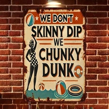 Tin Metal Signs Plate, Retro swimming pool decoration with interesting illustrat