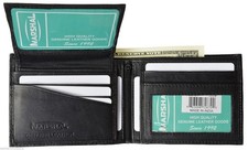 Men's Wallet Genuine Soft Lambskin Leather Removable 2 ID Card Case Marshal®