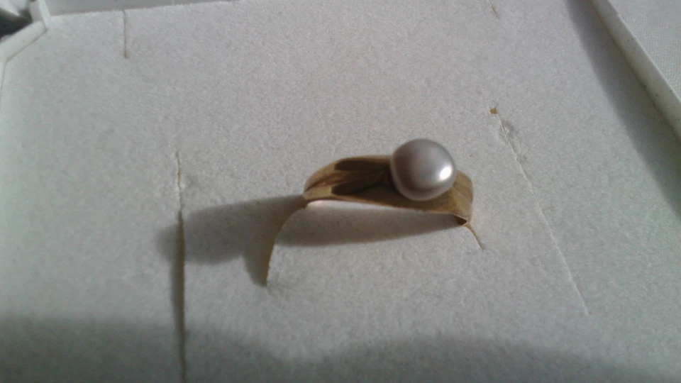 Perle 1,5 Gramm 333 / 8 Karat Gelbgold Ring 17,2 mm Ø - Bild 4 von 4