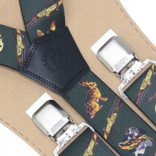 Men's 120cm Strong Wide Hunting Braces Trousers Straps Y-back Leather