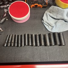 Snap On 1/2" Drive 6-Point Metric Deep Impact Sockets 10mm - 24mm