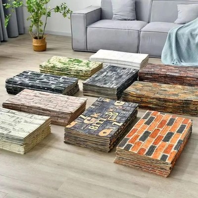 3D Ziegel Wandtapete Selbstklebend Wasserdicht Wandaufkleber Wohndeko