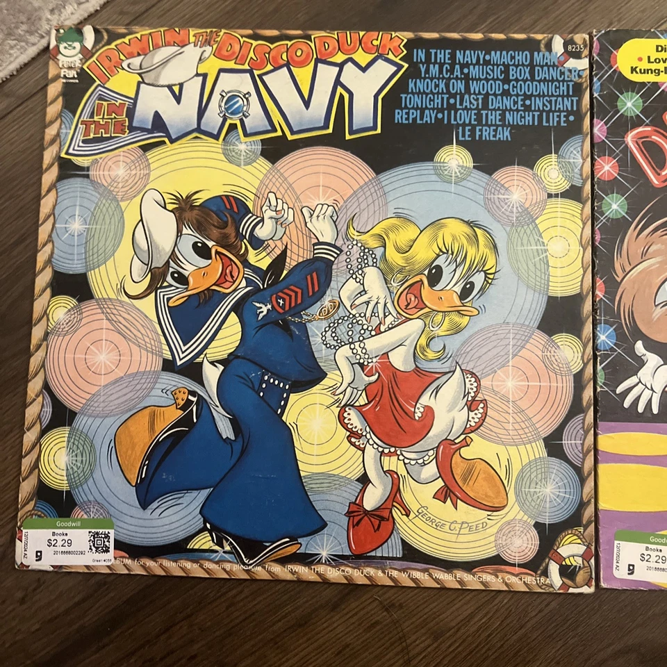 VTG Disco Duck Dance Party LP Record Vinyl Album Irwin in the navy 2 pack lot Foto 2 de 4