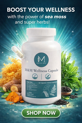 Wellness Sea Moss Capsules 5 Blend | Irish Sea Moss Supplement | 60 Count