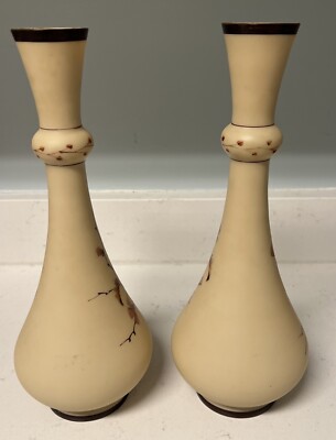 poschinger crystalwerks 花瓶 Pair c.1910 Poschinger Krystallie Signed PK Cased Satin Matte Vase