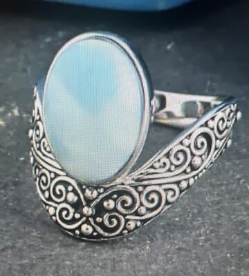 Sajen Silber AAA Larimar Ring Größe 7 in Platin über Sterlingsilber 7,00 ctw