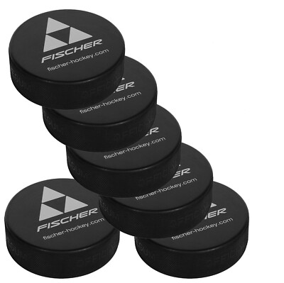 Fischer Game Pucks im 6er Set - off. Größe und Gewicht - 6 Stück - Eishockeypuck
