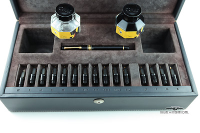 OMAS Black Paragon FP w/15 Gold Nib Set Ink & Nib Cleaner AND FREE GIFT Included