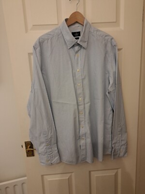 Hackett Shirt XXL blau gemustert extra extra groß Baumwolle Jermyn Street London 