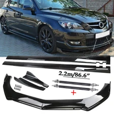 For Mazda 3 Hatchback Front Bumper Lip Spoiler Chin Splitter Body Kits Glossy
