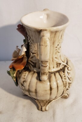 Rare Capodimonte Floral Pitcher/Vase Made In Italy 1940s | eBay