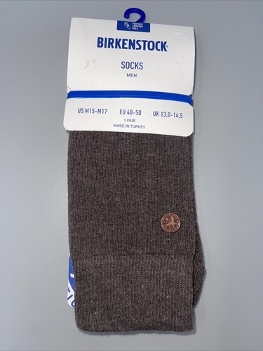 Birkenstock Men's Crew Socks US M15-17 Brown - Picture 1 of 3