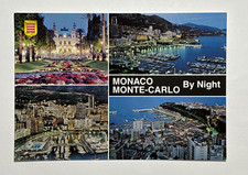 Monte Carlo Monaco by Night Postcard Multiview Unposted