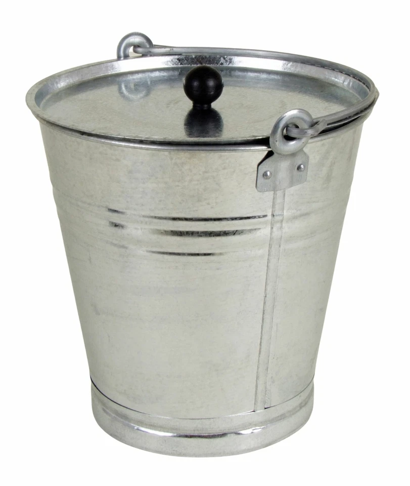 Zinkeimer 12L mit Deckel Zink Eimer Blumenkübel Wassereimer Metalleimer verzinkt - Bild 2 von 2