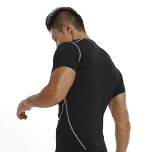 Herren Rashguard Kurzärmlig T-Shirt Basisschicht Kompression Top Laufen Yoga ≌ - Bild 7 von 16