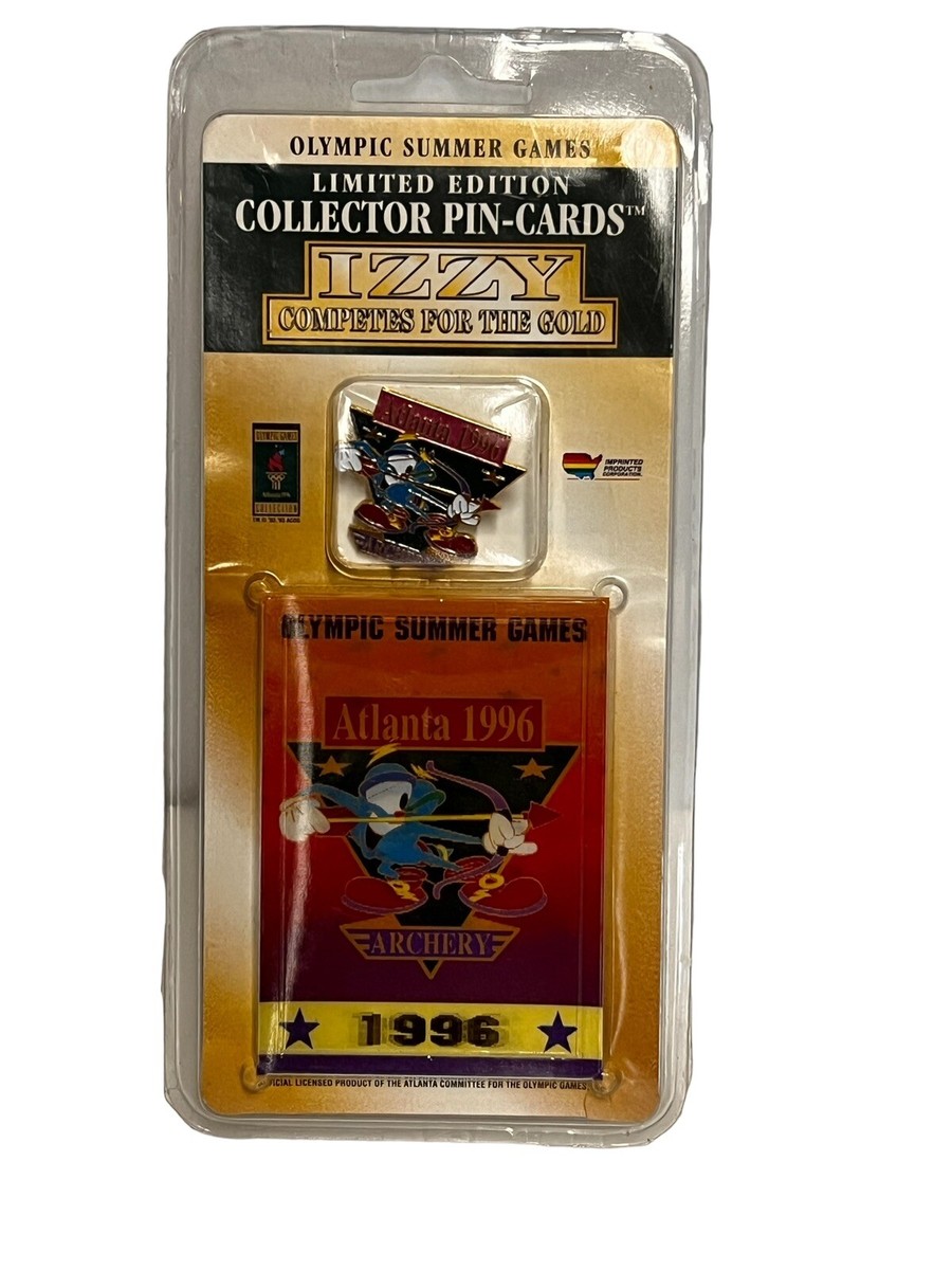 Atlanta 1996 Summer Olympics ARCHERY Izzy Pin and 3-D Card in